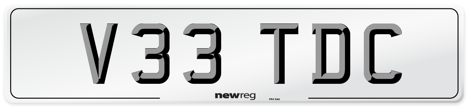 V33 TDC Number Plate from New Reg